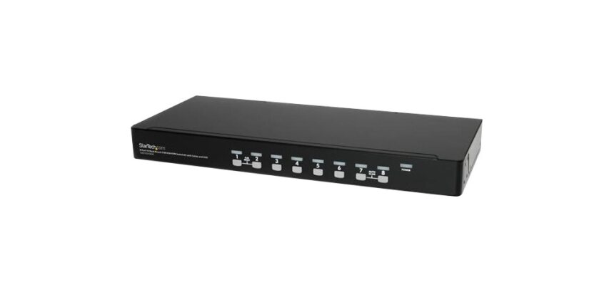 StarTech.com Kit de commutateur KVM USB à montage sur rack 1U 8 ports avec affichage à l'écran et câbles