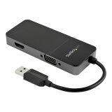 StarTech.com Adaptateur USB 3.0 vers HDMI VGA 1080p - Adaptateur Convertisseur d'Écran Multiport Double Écran/Multi-Écran 4K/1080p 4k USB Type A - Carte Graphique Externe