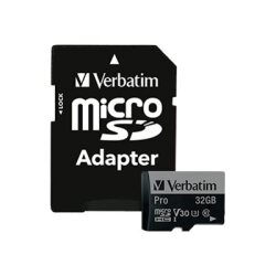 Verbatim PRO - flash memory card - 32 GB - microSDHC UHS-I