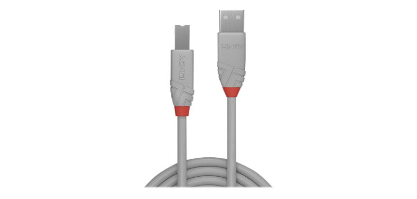 Lindy Câble USB 2.0 Type A vers B, Anthra Line, Gris, 1m