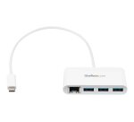 StarTech.com Hub USB-C à 3 ports avec Gigabit Ethernet - USB 3.0 (5Gbps) - USB-C vers 3x USB-A - Blanc