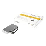 StarTech.com Adaptateur Multiport USB-C avec HDMI/VGA/Mini DisplayPort ou DVI - Convertisseur USB Type C vers HDMI 2.0 ou mDP 1.2 (4K60Hz) - VGA ou DVI (1080p) - Aluminium Gris Spatial
