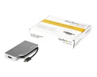 StarTech.com Adaptateur Multiport USB-C avec HDMI/VGA/Mini DisplayPort ou DVI - Convertisseur USB Type C vers HDMI 2.0 ou mDP 1.2 (4K60Hz) - VGA ou DVI (1080p) - Aluminium Gris Spatial