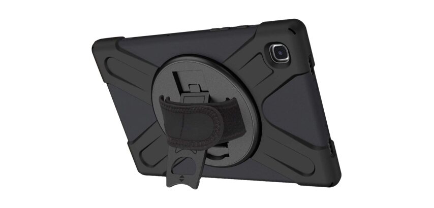 DLH Coque renforcee avec bandouliere, poignee rotative et pied support pour Samsung Galaxy Tab A7 lite 8.7"