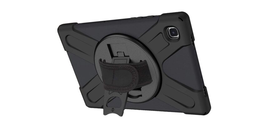 DLH Coque renforcee avec bandouliere, poignee rotative et pied support pour Samsung Galaxy Tab A7 lite 8.7"