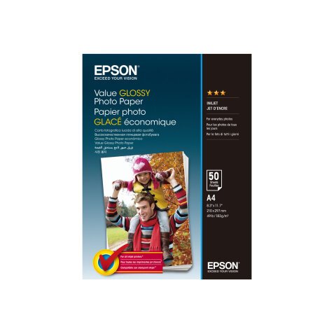 Epson Value - papier photo - brillant - 50 feuille(s) - A4 - 183 g/m²