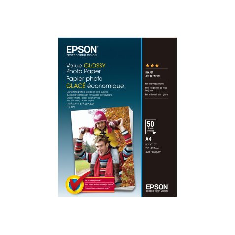 Epson Value Glossy Photo Paper - A4 - 50 Feuilles