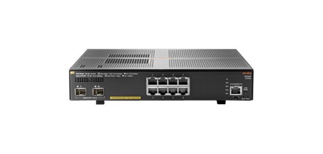 HPE Aruba Networking 2930F 8G PoE+ 2SFP+ Géré L3 Gigabit Ethernet (10/100/1000) Connexion Ethernet, supportant l'alimentation via ce port (PoE) 1U Gris