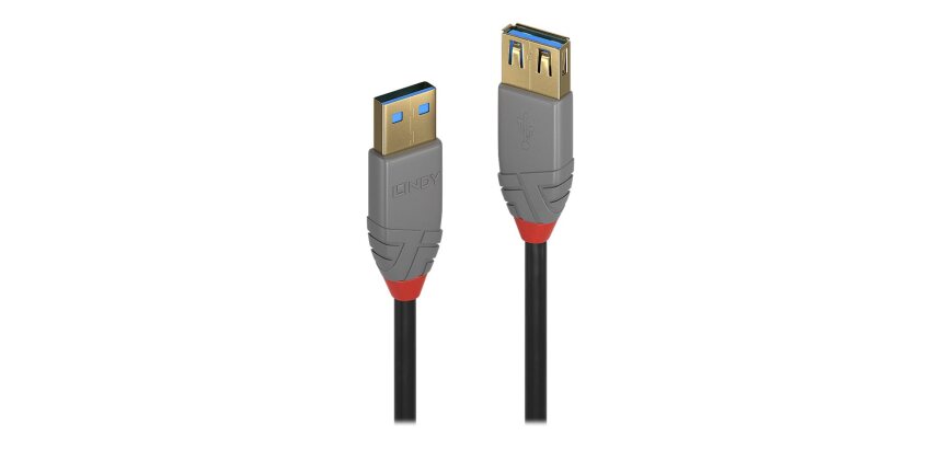 Lindy Rallonge USB 3.2 type A, 5Gbit/s, Anthra Line, 3m