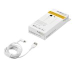 StarTech.com Câble USB-A vers Lightning Blanc Robuste 2m Coudé à 90° - Câble de Charge/Synchronisation USB Type A vers Lightning en Fibre Aramide Robuste et Résistante - Certifié Apple MFi - iPhone