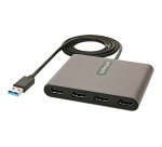 StarTech.com Adaptateur USB 3.0 vers 4x HDMI - Carte Vidéo & Graphique Externe - Convertisseur USB Type-A vers Quadruple Écran HDMI - 1080p 60Hz - Dongle Multi Écran USB A vers HDMI - Windows Uniquement