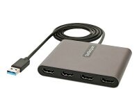 StarTech.com Adaptateur USB 3.0 vers 4x HDMI - Carte Vidéo & Graphique Externe - Convertisseur USB Type-A vers Quadruple Écran HDMI - 1080p 60Hz - Dongle Multi Écran USB A vers HDMI - Windows Uniquement