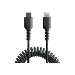 StarTech.com Câble USB-C vers Lightning de 50cm - Adaptateur USB C vers Lightning Noir Certifié Mfi, Gaine Durable en TPE - Câble USB Type-C