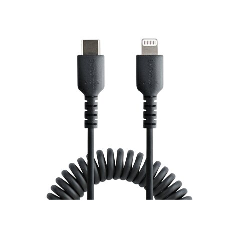 StarTech.com Câble USB-C vers Lightning de 50cm - Adaptateur USB C vers Lightning Noir Certifié Mfi, Gaine Durable en TPE - Câble USB Type-C