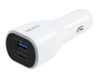 DICOTA D31932 chargeur d'appareils mobiles Ordinateur portable, Smartphone, Tablette Blanc Allume-cigare Auto