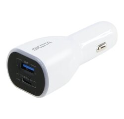 DICOTA D31932 chargeur d'appareils mobiles Ordinateur portable, Smartphone, Tablette Blanc Allume-cigare Auto