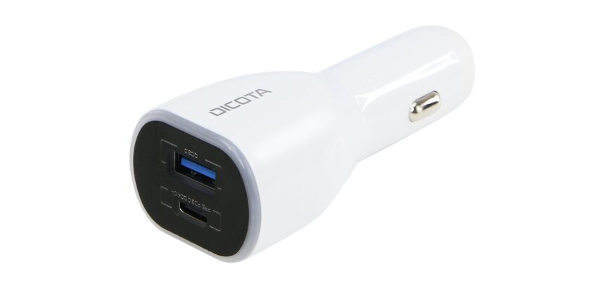 DICOTA D31932 chargeur d'appareils mobiles Ordinateur portable, Smartphone, Tablette Blanc Allume-cigare Auto
