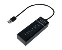 MCL USB3-M104B/N hub & concentrateur USB 3.2 Gen 1 (3.1 Gen 1) Type-A 5000 Mbit/s Noir