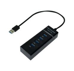 MCL USB3-M104B/N hub & concentrateur USB 3.2 Gen 1 (3.1 Gen 1) Type-A 5000 Mbit/s Noir