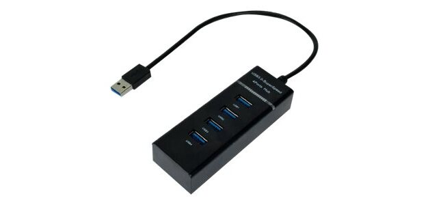 MCL USB3-M104B/N hub & concentrateur USB 3.2 Gen 1 (3.1 Gen 1) Type-A 5000 Mbit/s Noir