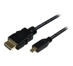 StarTech.com Câble Micro HDMI vers HDMI avec Ethernet 50cm - Vidéo 4K 30Hz - Câble Adaptateur/Convertisseur Micro HDMI Haute Vitesse Type-D vers HDMI 1.4 - Écrans/TV/Affichages UHD HDMI - M/M
