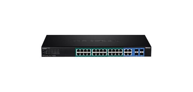 Trendnet TPE-5028WS commutateur réseau Géré Gigabit Ethernet (10/100/1000) Connexion Ethernet, supportant l'alimentation via ce port (PoE) 1U Noir