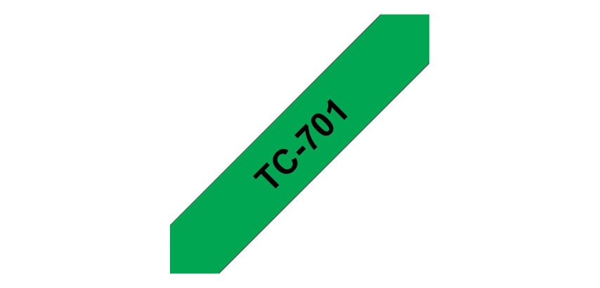 Brother TC-701 ruban d'étiquette Noir sur vert