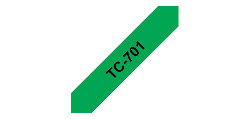 Brother TC-701 ruban d'étiquette Noir sur vert
