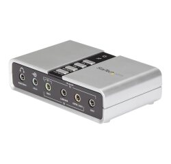 StarTech.com Carte Son USB 7.1 - Carte Son Externe pour Ordinateur Portable avec Audio Numérique SPDIF - Carte Son pour PC - Argent