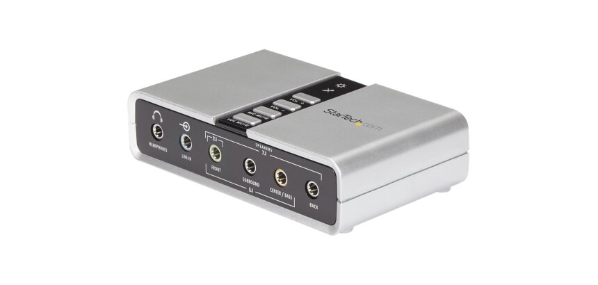 StarTech.com Carte Son USB 7.1 - Carte Son Externe pour Ordinateur Portable avec Audio Numérique SPDIF - Carte Son pour PC - Argent