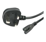 StarTech.com Cordon d'alimentation bipolaire pour UK BS1363 vers C7 de 1m pour ordinateur portable - M/F - Noir