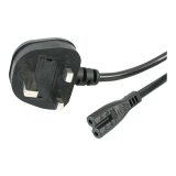 StarTech.com Cordon d'alimentation bipolaire pour UK BS1363 vers C7 de 1m pour ordinateur portable - M/F - Noir