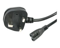 StarTech.com Cordon d'alimentation bipolaire pour UK BS1363 vers C7 de 1m pour ordinateur portable - M/F - Noir
