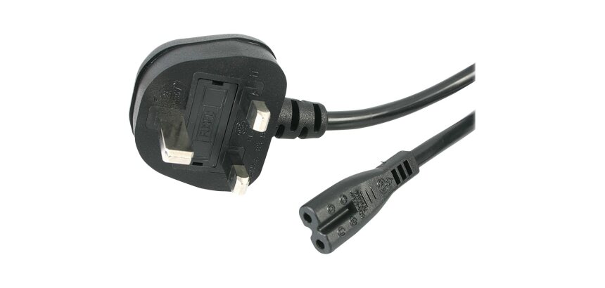StarTech.com Cordon d'alimentation bipolaire pour UK BS1363 vers C7 de 1m pour ordinateur portable - M/F - Noir