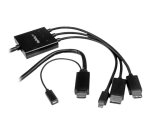 StarTech.com Câble adaptateur HDMI, DisplayPort ou Mini DisplayPort vers HDMI de 2 m - Noir