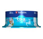 Verbatim CD-R AZO Wide Inkjet Printable 700 Mo 52x 25 pièce(s)