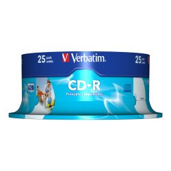 Verbatim CD-R AZO Wide Inkjet Printable 700 Mo 52x 25 pièce(s)