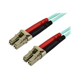 StarTech.com Câble Fibre Optique Multimode de 10m LC/UPC à LC/UPC OM4, Fibre Zipcord 50/125µm LOMMF/VCSEL, Réseaux 100G, Faible Perte d'Insertion, Cordon de Raccordement Fibre LSZH