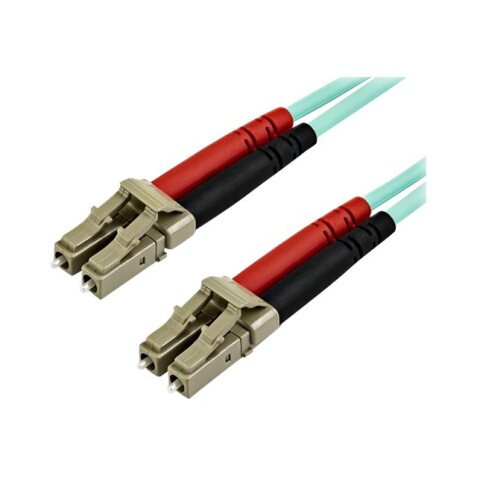 StarTech.com Câble Fibre Optique Multimode de 10m LC/UPC à LC/UPC OM4, Fibre Zipcord 50/125µm LOMMF/VCSEL, Réseaux 100G, Faible Perte d'Insertion, Cordon de Raccordement Fibre LSZH