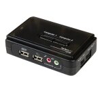StarTech.com Kit commutateur KVM USB VGA à 2 ports avec audio et câbles - Switch KVM - Noir