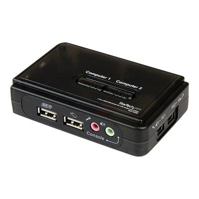 StarTech.com Kit commutateur KVM USB VGA à 2 ports avec audio et câbles - Switch KVM - Noir