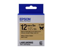 Epson Ruban satin pour étiqueteuse LK-4KBK Noir/Or 12 mm (5 m)