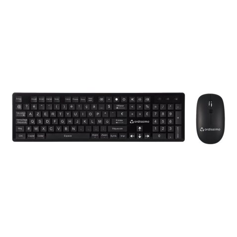ORDISSIMO ART0407 clavier Souris incluse Bureau AZERTY Français Noir