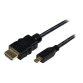 StarTech.com Câble HDMI haute vitesse avec Ethernet 2 m - HDMI vers HDMI Micro - M/M