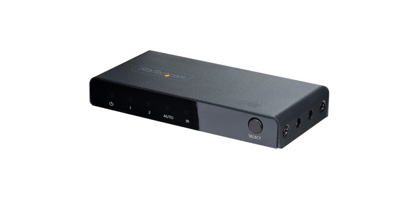 StarTech.com Switch HDMI 8K à 2 Ports - Switch HDMI 2.1 4K 120Hz HDR10+/8K 60Hz UHD - Commutateur HDMI 2 Entrées 1 Sortie - Commutation de Source Automatique/Manuelle - Adaptateur Secteur et Télécommande Inclus