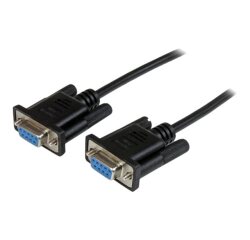 StarTech.com Câble null modem série DB9 RS232 de 2m - Cordon série DB9 vers DB9 - F/F - Noir