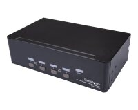 StarTech.com Switch KVM double affichage DisplayPort 4K 60 Hz à 4 ports avec hub USB 2.0 intégré