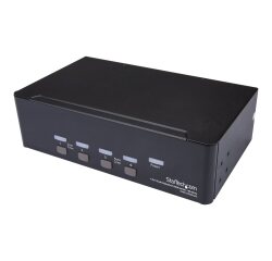 StarTech.com Switch KVM double affichage DisplayPort 4K 60 Hz à 4 ports avec hub USB 2.0 intégré