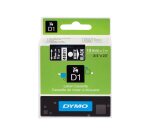Cinta de poliéster Dymo D1 blanco sobre negro 19 mm S0720910