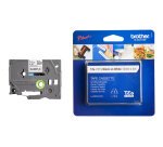 Ruban laminé Brother 12 mm TZE 231S blanc écriture noire